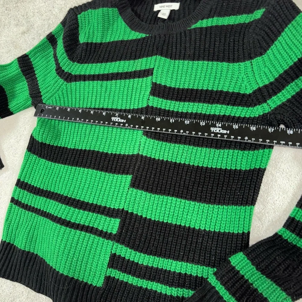 Nine West XS‎ Green And Black Knit Sweater - Picture 4 of 8